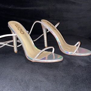 Brand new Ego silver lace up heels